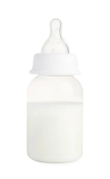 Jedna Butelka Preparatem Karmienia Niemowląt Białym Tle — Zdjęcie stockowe