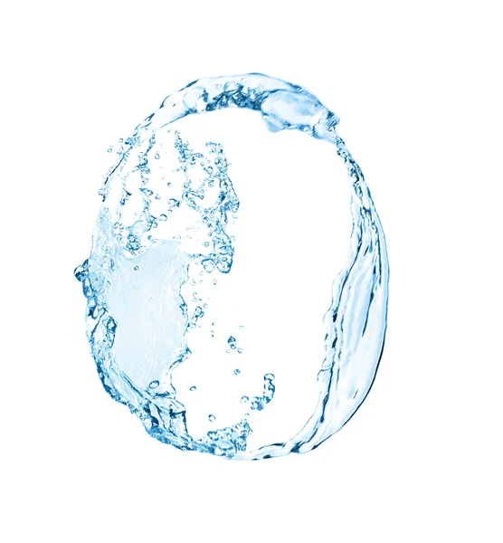 Zahl Null Aus Wasser Auf Weißem Hintergrund — Stockfoto