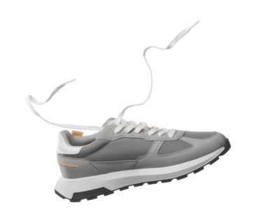 Beyazda izole edilmiş şık bir spor ayakkabı.