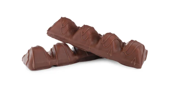 Beyaza Izole Edilmiş Iki Lezzetli Çikolata — Stok fotoğraf