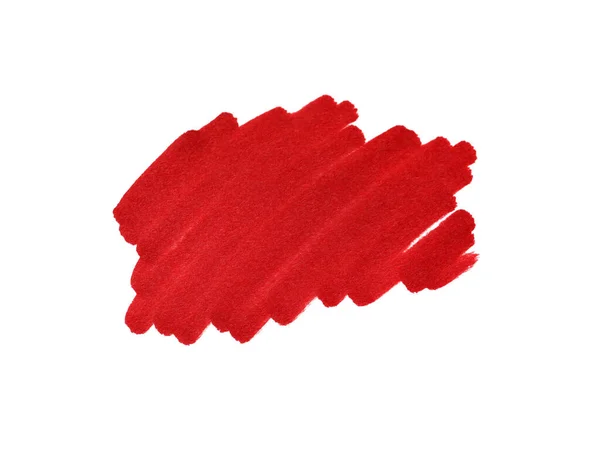 Stroke Húzott Piros Marker Elszigetelt Fehér Felső Nézet — Stock Fotó