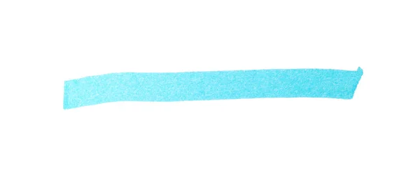 Proužek Nakreslený Světle Modrou Značkou Bílém Pozadí Horní Pohled — Stock fotografie