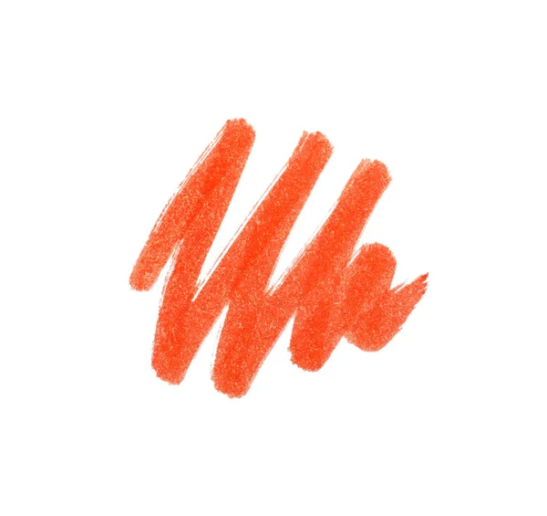 Tah Kreslený Oranžovou Značkou Izolovanou Bílém Horní Pohled — Stock fotografie