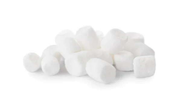 美味的甜油腻的棉花糖 在白色上隔离 — 图库照片