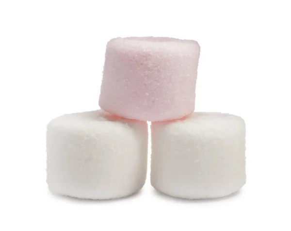 Deliziosi Dolci Marshmallow Gonfi Sfondo Bianco — Foto Stock
