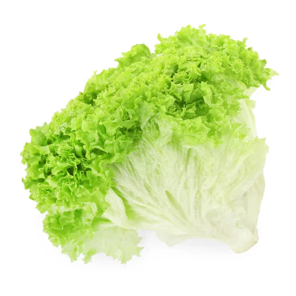 Frischer Grüner Salat Isoliert Auf Weißem Von Oben — Stockfoto