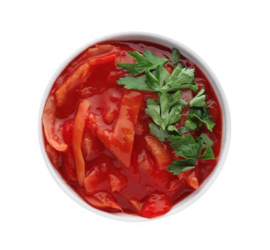 Lezzetli leço kasede, beyaz manzarada izole.