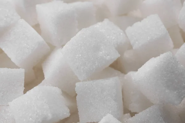 White Sugar Cubes Background Closeup View — Photo