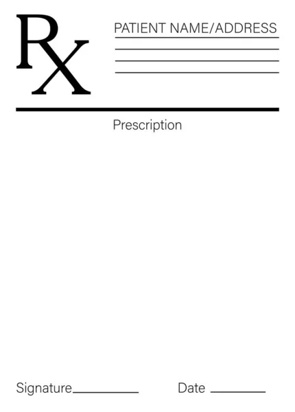 Formulário Prescrição Médica Com Campos Vazios Nome Paciente Endereço Assinatura — Fotografia de Stock