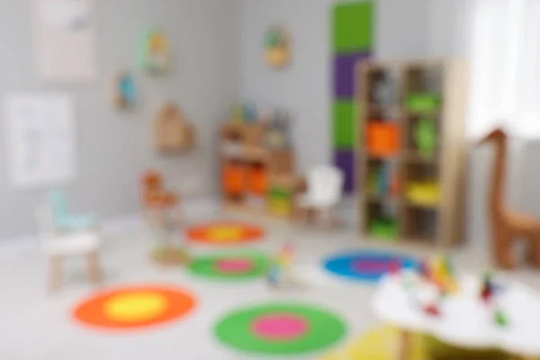 Vista Turva Sala Jogos Criança Interior Jardim Infância — Fotografia de Stock