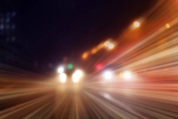 Wegverkeer Bewegingsvervaging Uitzicht Auto Lichte Paden Nachts — Stockfoto