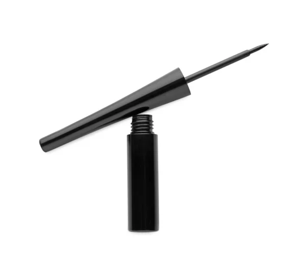 Black Eyeliner White Background Top View Makeup Product — Stock Photo, Image