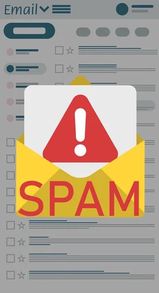 Illustration Der Mail App Schnittstelle Mit Spam Warnmeldung — Stockfoto