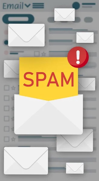 Illustration Der Mail App Schnittstelle Mit Spam Warnmeldung — Stockfoto