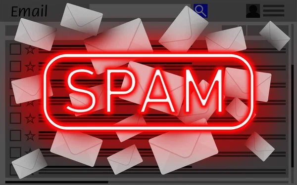 Ilustração Interface Aplicativo Mail Com Mensagem Aviso Spam — Fotografia de Stock