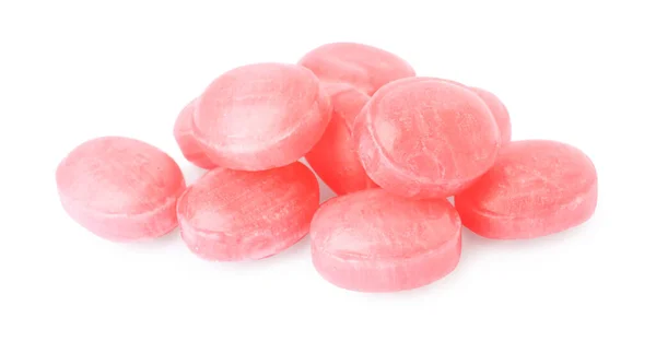 Veel Roze Hoest Druppels Witte Achtergrond — Stockfoto