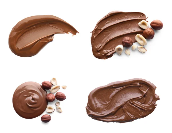 맛있는 초콜릿 있습니다 콜라주 디자인 — 스톡 사진