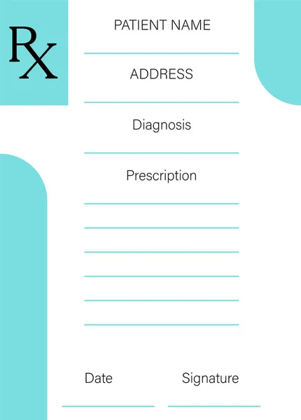 Formulário Prescrição Médica Com Campos Vazios Nome Paciente Outros — Fotografia de Stock