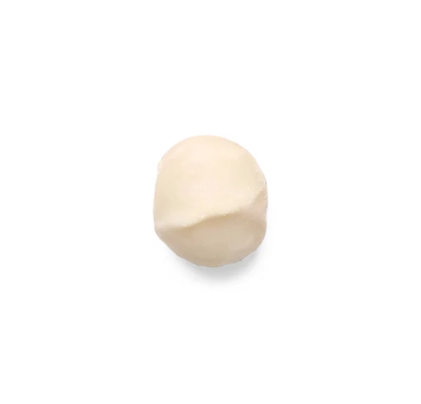 Lahodná Skořápka Macadamia Ořech Izolované Bílém Pohled Shora — Stock fotografie