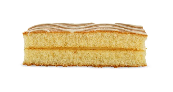 Heerlijke Zelfgemaakte Spons Cake Geïsoleerd Wit — Stockfoto