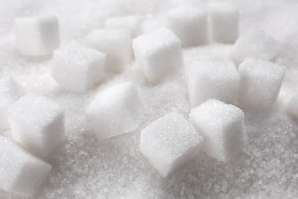 Diferentes Tipos Azúcar Blanco Como Fondo Primer Plano — Foto de Stock