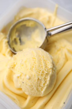 Konteynırdan vanilyalı dondurma alıyordum.