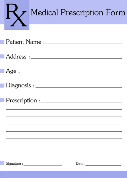 Medical Prescription Form Empty Fields Patient Name Others — Stock Photo, Image
