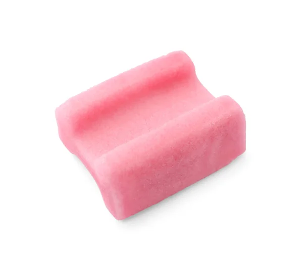 Egy Rózsaszín Rágógumi Fehér Alapon Izolálva — Stock Fotó