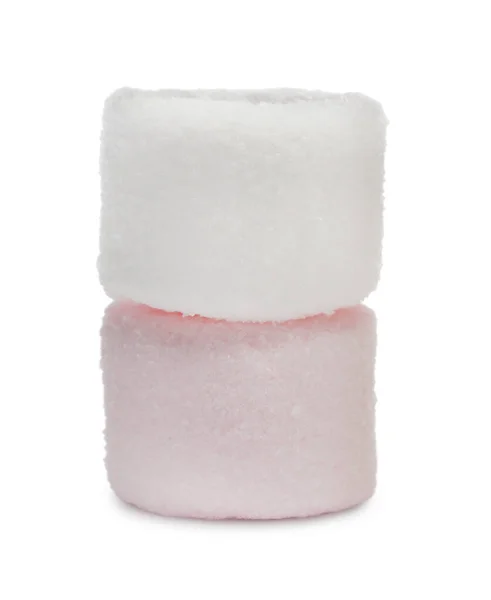 Delicious Sweet Puffy Marshmallows White Background — Stock Photo, Image