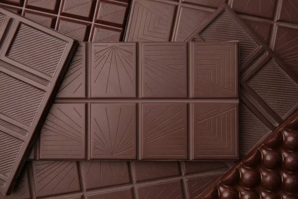 맛있는 초콜릿바들 배경이 — 스톡 사진