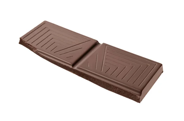 Кусок Вкусного Темного Шоколада Изолирован Белом — стоковое фото
