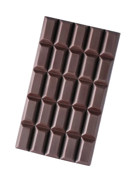 Вкусный Темный Шоколадный Батончик Изолированный Белом Вид Сверху — стоковое фото