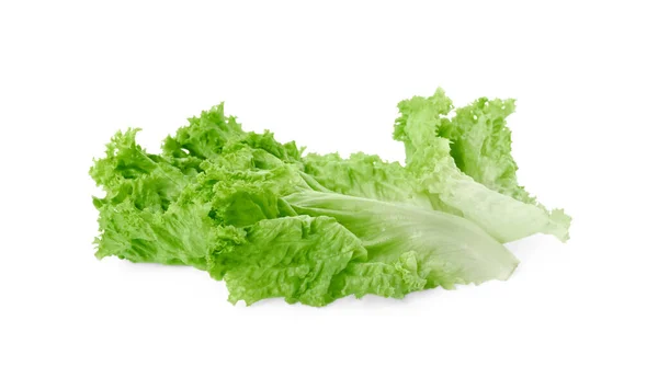Ein Grünes Salatblatt Isoliert Auf Weiß Salatgemüse — Stockfoto
