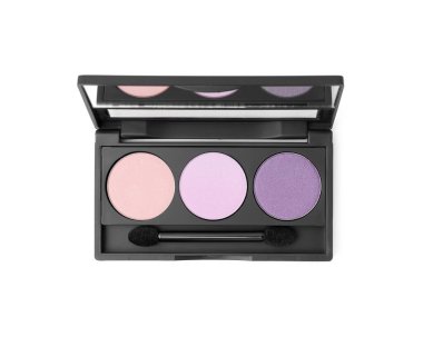 Göz farı renginde güzel bir palet, beyaz renkte izole edilmiş, üst manzara