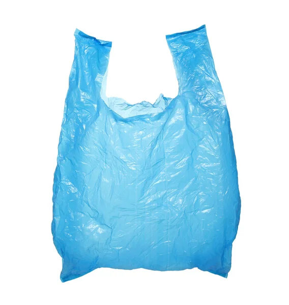 Una Bolsa Plástico Azul Claro Aislada Blanco —  Fotos de Stock