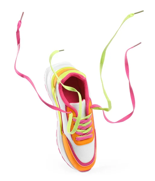 一个时尚的彩色运动鞋隔离在白色上 — 图库照片