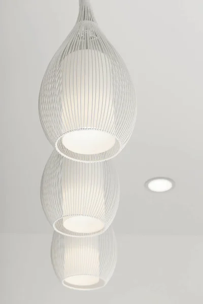 Iluminación Moderna Blanca Techo Habitación — Foto de Stock