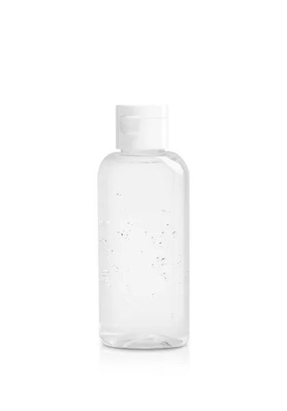 Прозрачная Бутылка Косметическим Продуктом Белом Фоне — стоковое фото