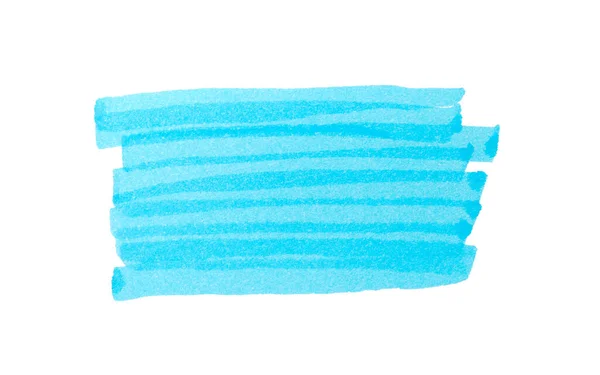 白い背景にライトブルーのマーカーで描かれたストローク トップビュー — ストック写真