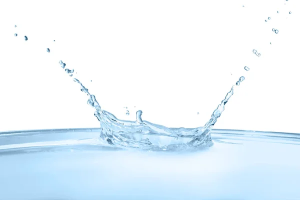 Splash Água Clara Sobre Fundo Branco — Fotografia de Stock