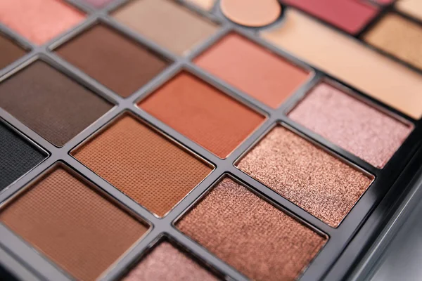 Beautiful Eyeshadow Palette Background Closeup Professional Cosmetic Product — Foto de Stock