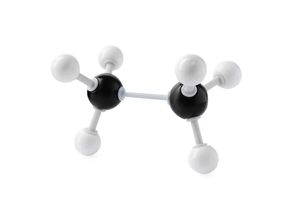 在白色上分离的酒精分子 化学模型 — 图库照片