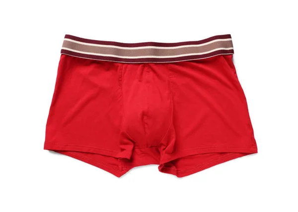 Bekväma Röda Underkläder För Män Isolerade Vit Ovanifrån — Stockfoto