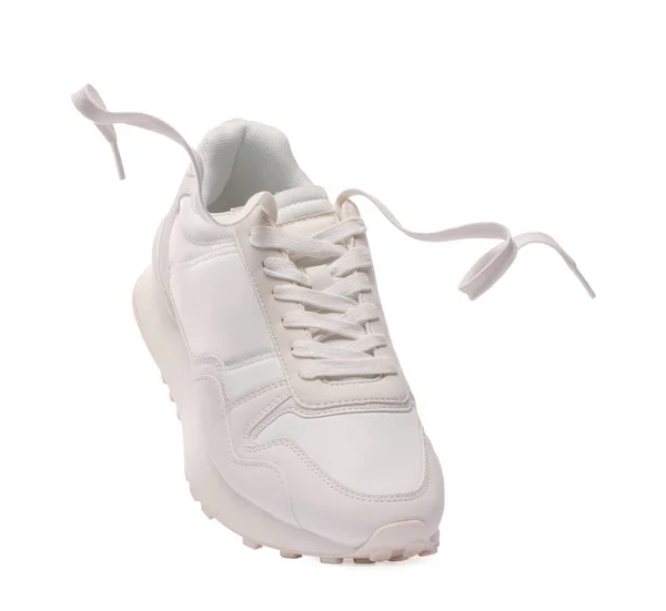 Ein Stylischer Neuer Sneaker Isoliert Auf Weiß — Stockfoto