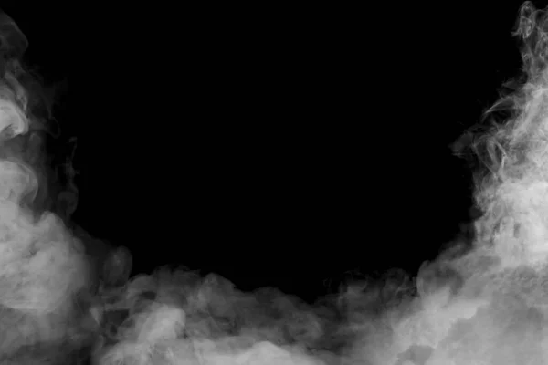 Fumo Branco Fundo Preto Espaço Para Texto — Fotografia de Stock