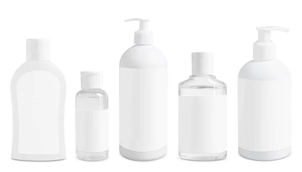 Set Cosmetic Bottles Skin Care Products Isolated White — Stock Photo, Image