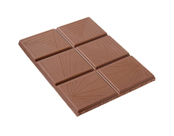 Heerlijke Melkchocoladereep Geïsoleerd Wit — Stockfoto