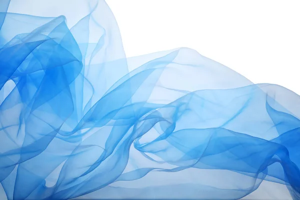 Beautiful Light Blue Tulle Fabric White Background — Stock Photo, Image