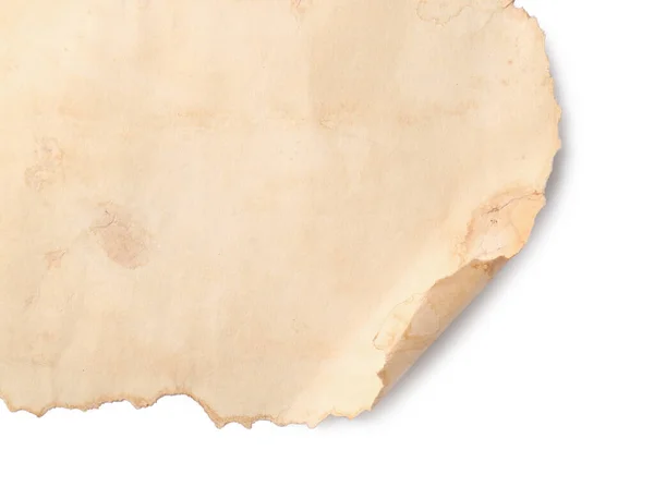 Beyaz Arka Planda Eski Parşömen Kağıtları Üst Manzara Metin Için — Stok fotoğraf