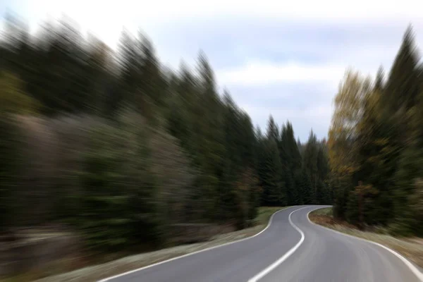 Asphalt Country Road Transport Motion Blur Effect — Stock Photo, Image
